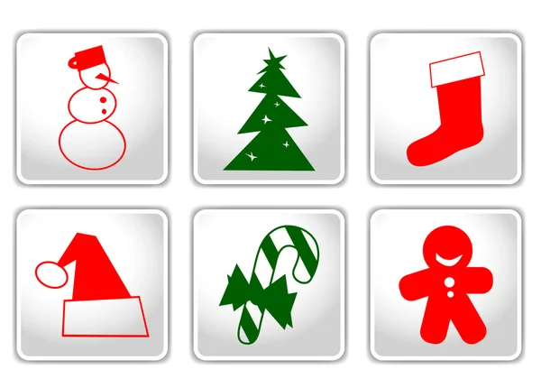 Buttons with Christmas elements — Stock Photo, Image