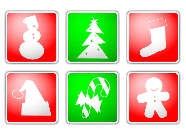 Buttons with Christmas elements — Stock Photo, Image