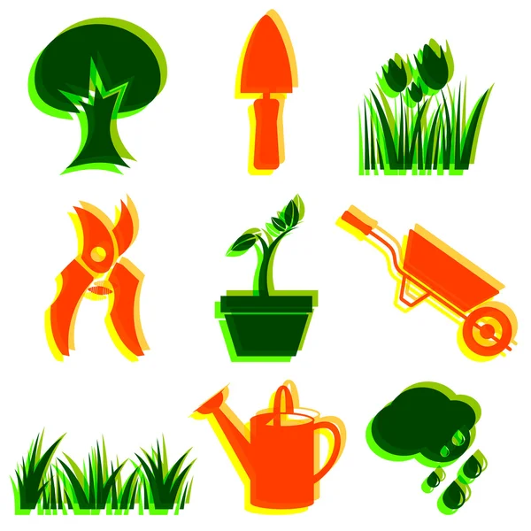 Set of garden icons. — Stock Photo, Image