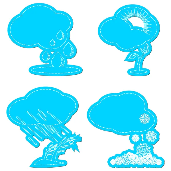 Conjunto de iconos meteorológicos y de temporada. —  Fotos de Stock