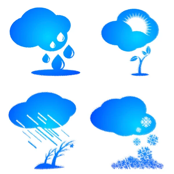 Set of weather and season icons. — Stock Photo, Image