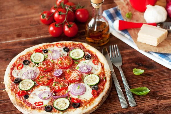 Wegetariańska pizza — Zdjęcie stockowe