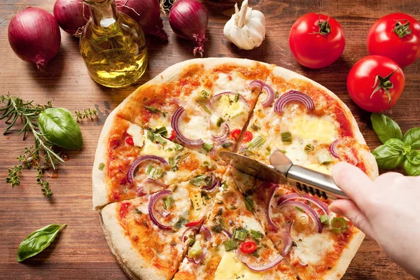 Wegetariańska pizza — Zdjęcie stockowe