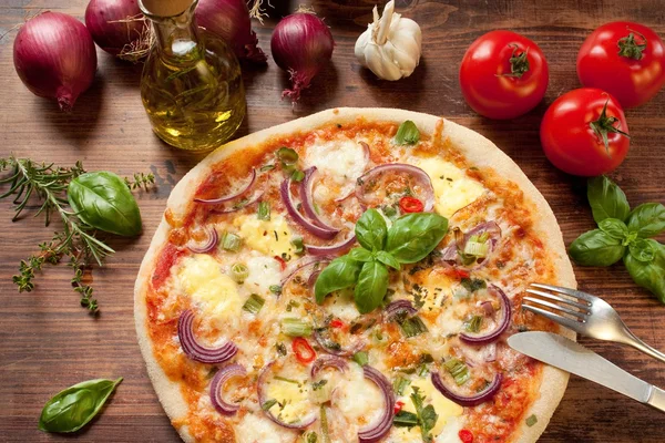 Wegetariańska pizza — Zdjęcie stockowe