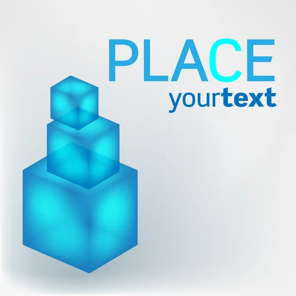 Blue cubes with text — Stock Vector