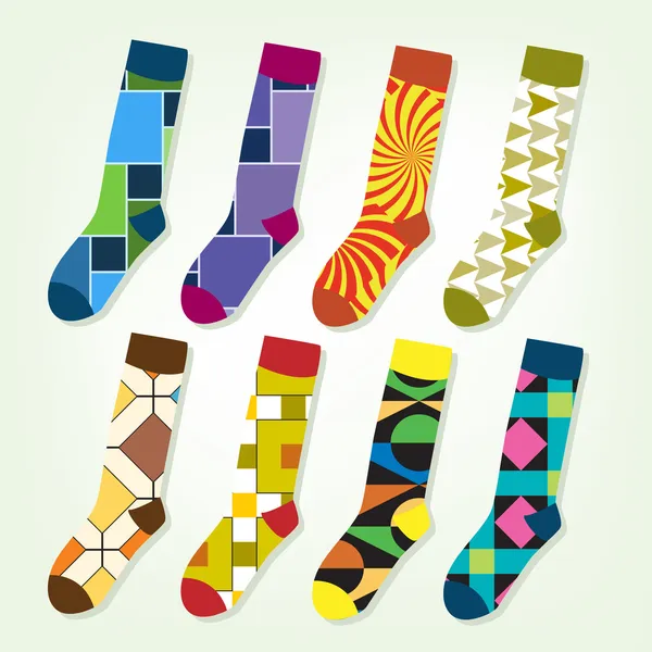 Calcetines retro divertidos — Vector de stock