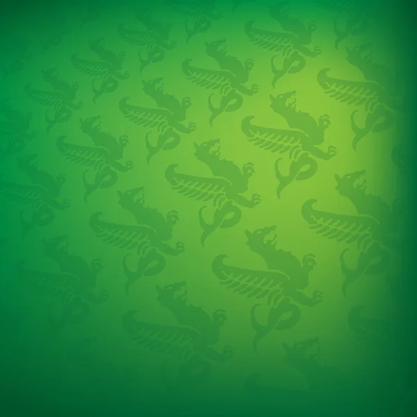 Зеленый фон с драконами — стоковый вектор