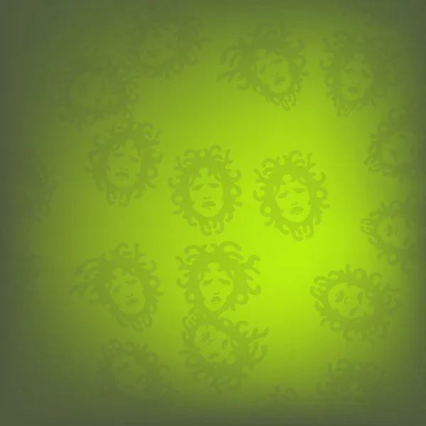 Yeşil medusa desen — Stok Vektör