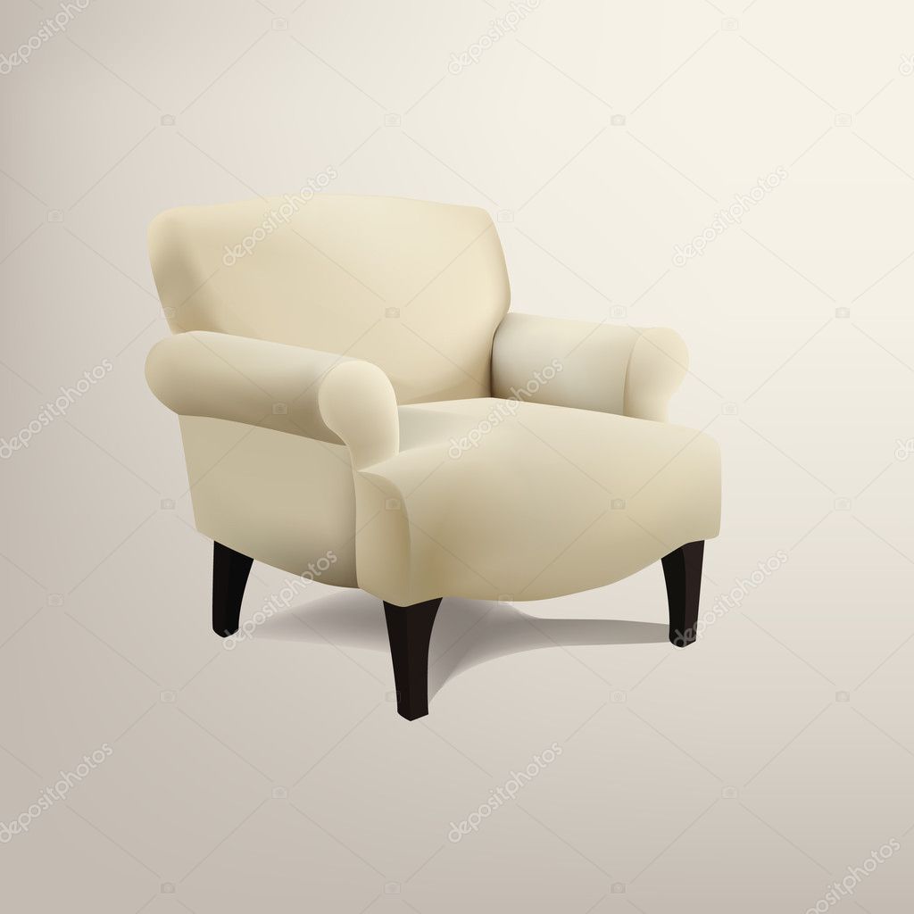 Retro cream colored armchair