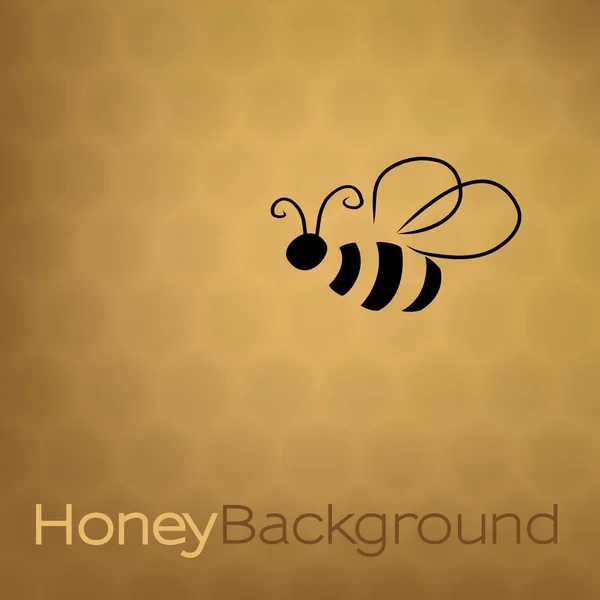 Honey background with bee — Stock Vector