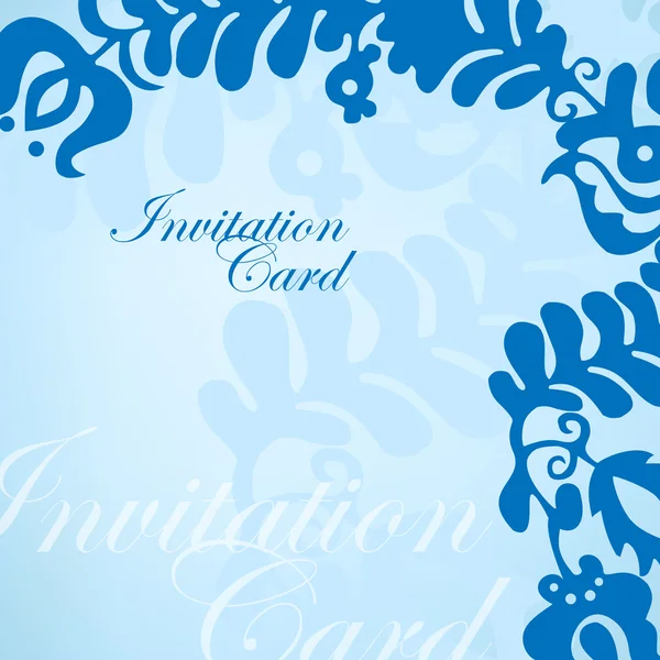 Blue invitation card with ornament — Stock Vector