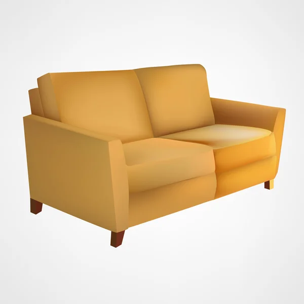 Canapé jaune — Image vectorielle