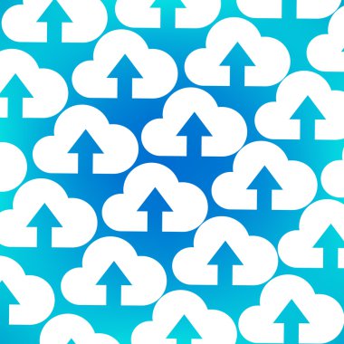 mavi okları yukarı bulut deseni ile