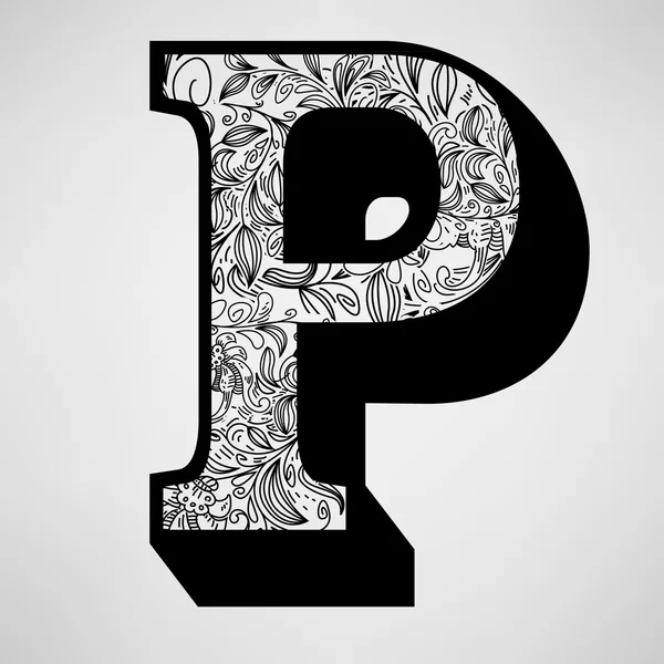 Letter P - Ornamental Initial — Stock Vector