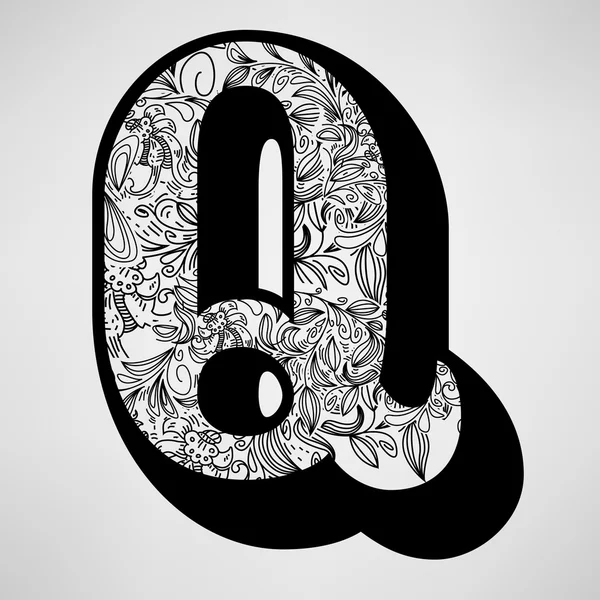 Письмо Q - Ornamental Initial — стоковый вектор