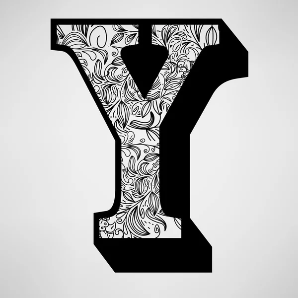 Buchstabe y - ornamentale Initiale — Stockvektor