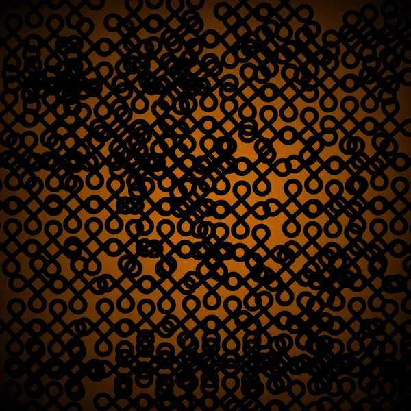 Siyah ve turuncu yuvarlak geometrik öğelerle desen — Stok Vektör