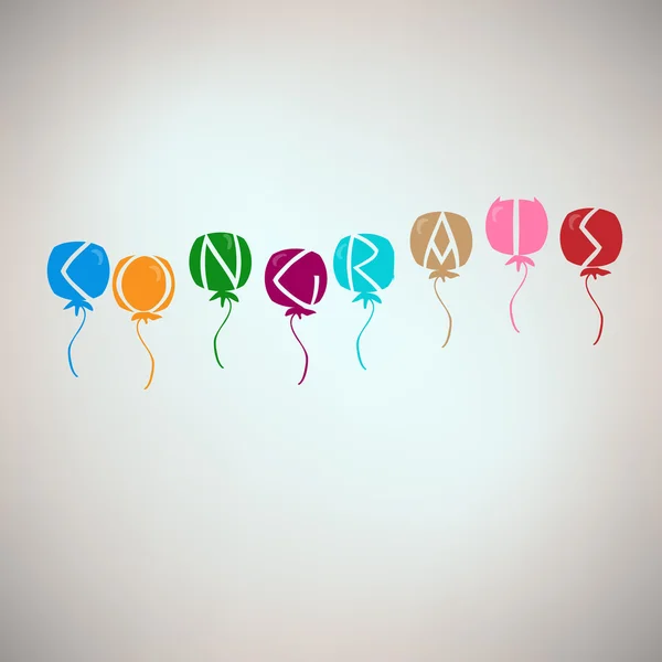 Tebrikler balonlarla kartı