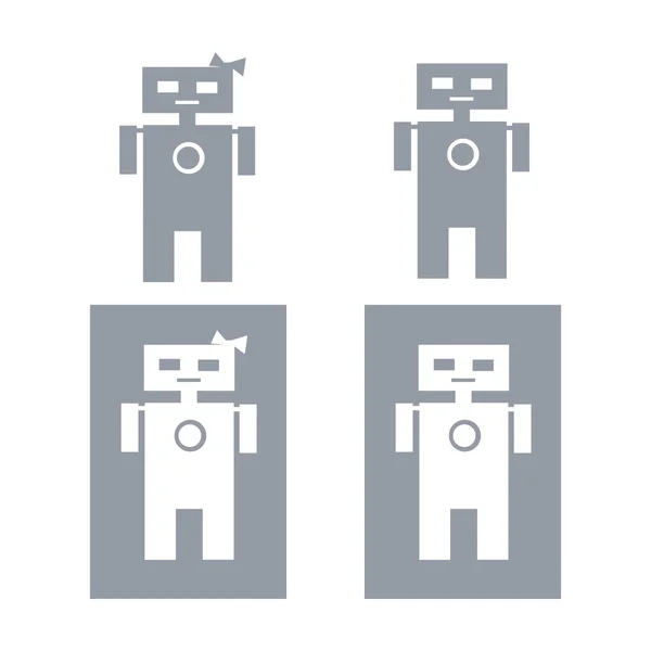 Robot restroom symbols — Stock Vector