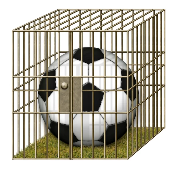 Pallone da calcio in carcere — Foto Stock