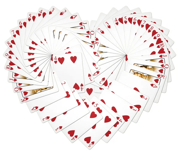 Kalp oyun kartları — Stok fotoğraf
