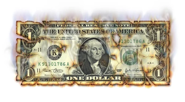 Brinnande dollar — Stockfoto