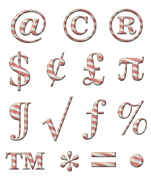 Candy Cane Alphabet — Stock Photo, Image