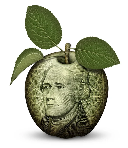 Geld apple — Stockfoto