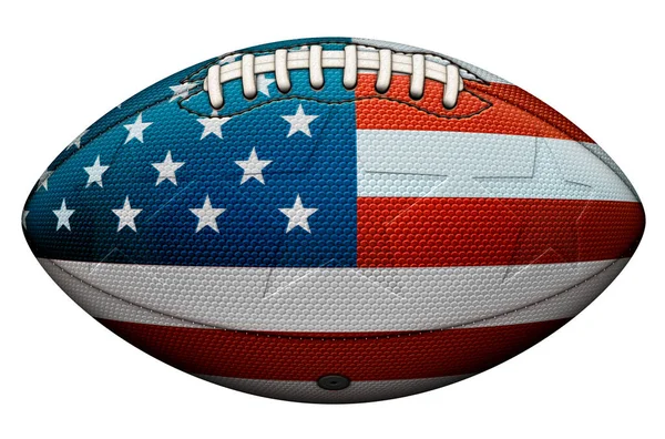 American Football Ball Colore Red White Blue Stars Stripes Also — Stock Photo, Image