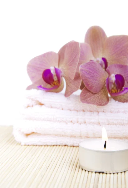 Orchid on Towel — Stock Photo, Image