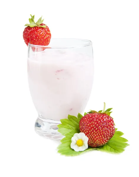 Strawberries yogurt — Stock Photo, Image