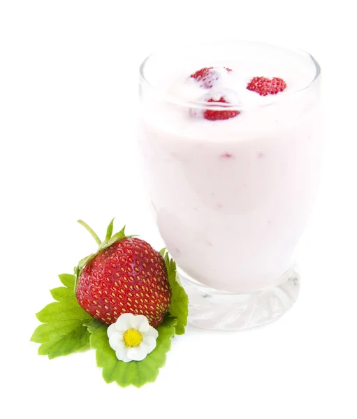 Yogur de fresas — Foto de Stock