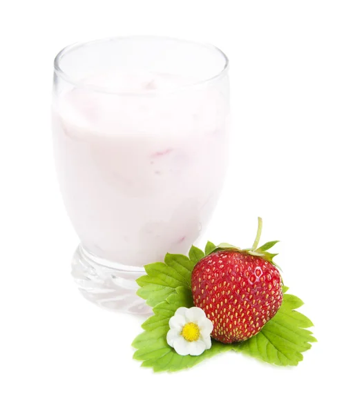 Truskawki jogurt — Zdjęcie stockowe