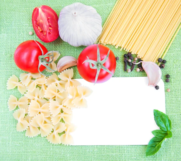Recipe card with ingredients
