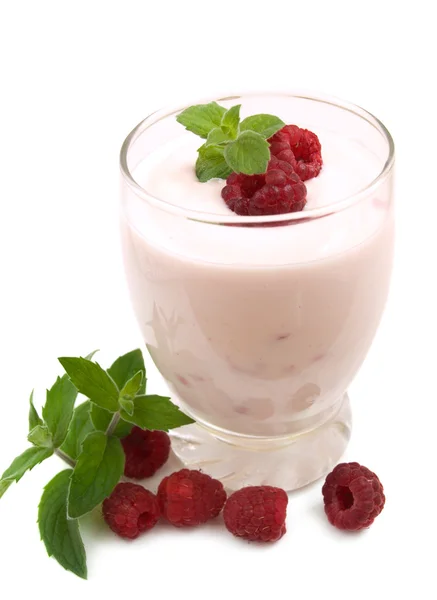 Raspberry yogurt — Stock Photo, Image