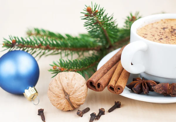 Christmas cappuccino — Stock Photo, Image