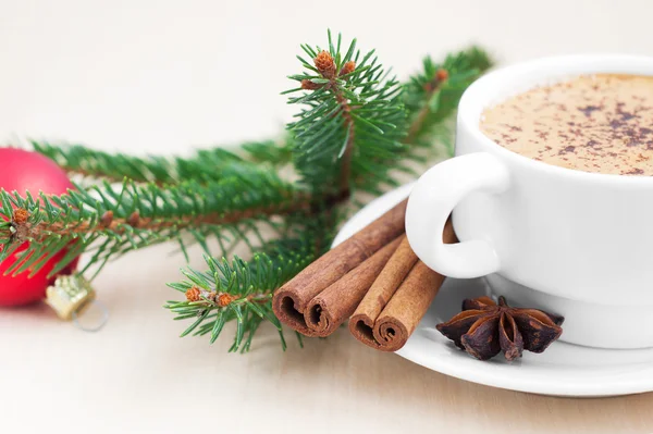 Kerstmis cappuccino — Stockfoto