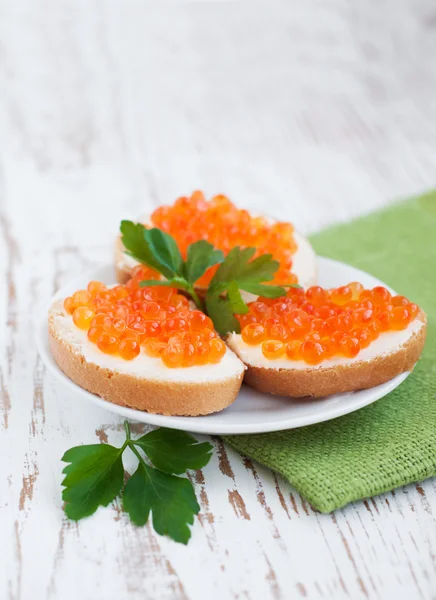 Canapés de caviar — Fotografia de Stock