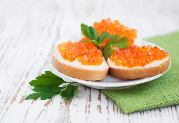 Canapés de caviar — Fotografia de Stock