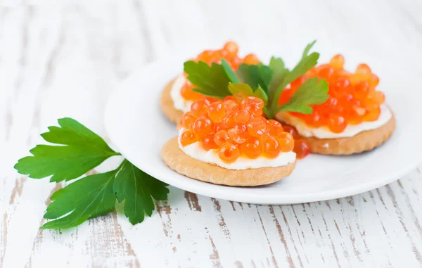 Canapés de caviar — Fotografia de Stock