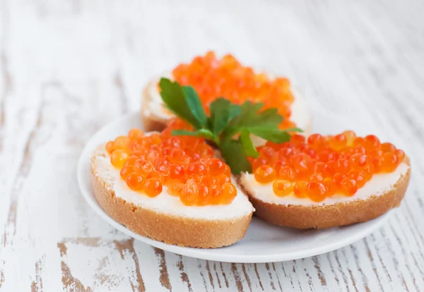 Canapés de caviar — Fotografia de Stock