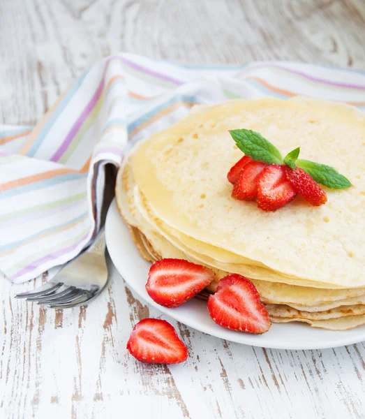 Panqueques de fresa — Foto de Stock