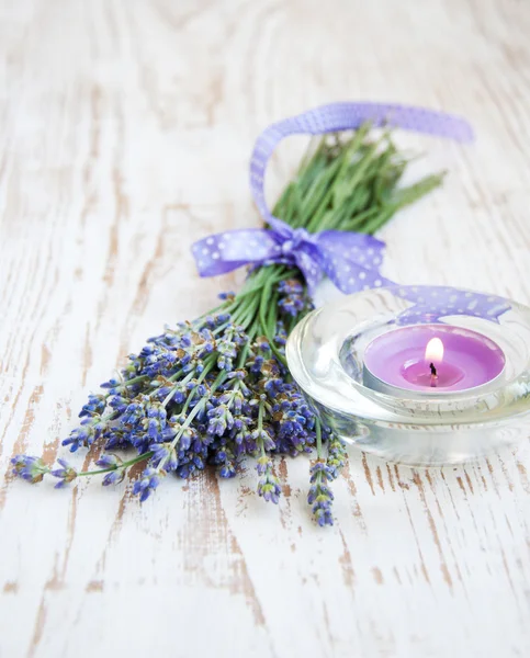 Candela di lavanda — Foto Stock