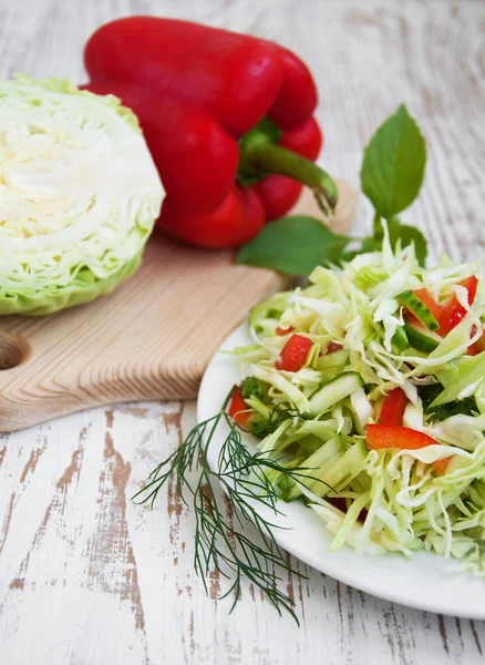 Spring salad with cabbage — Stock Photo, Image