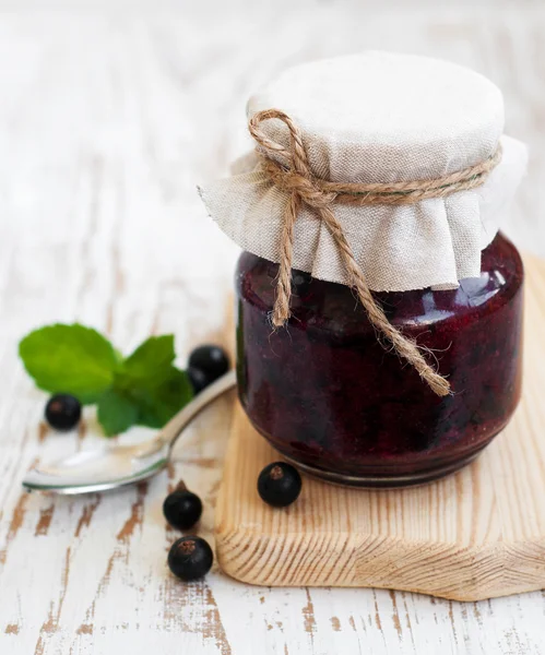 Black currants jam — Stock Photo, Image