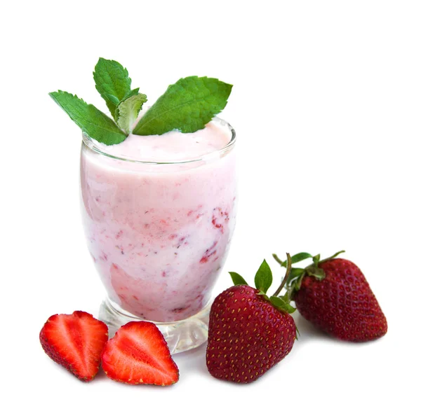 Jordbær yoghurt - Stock-foto
