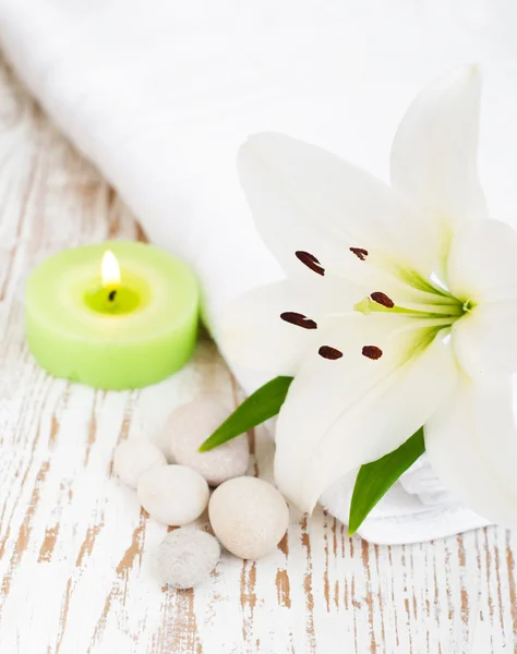 Spa set with lily Stock Image