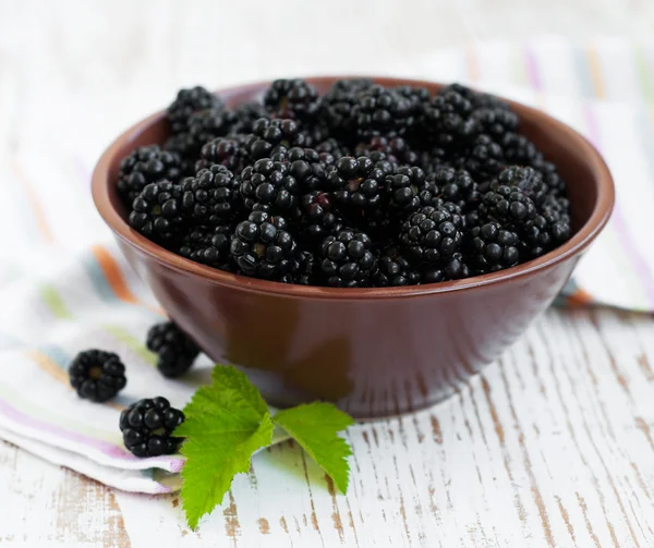 Bowl of Blackberries — Stock Photo, Image