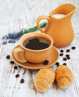 coffee and croissant clipart