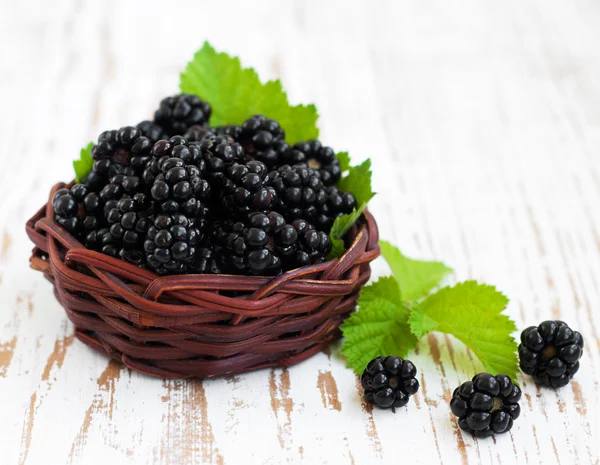 Korb voller Brombeeren — Stockfoto